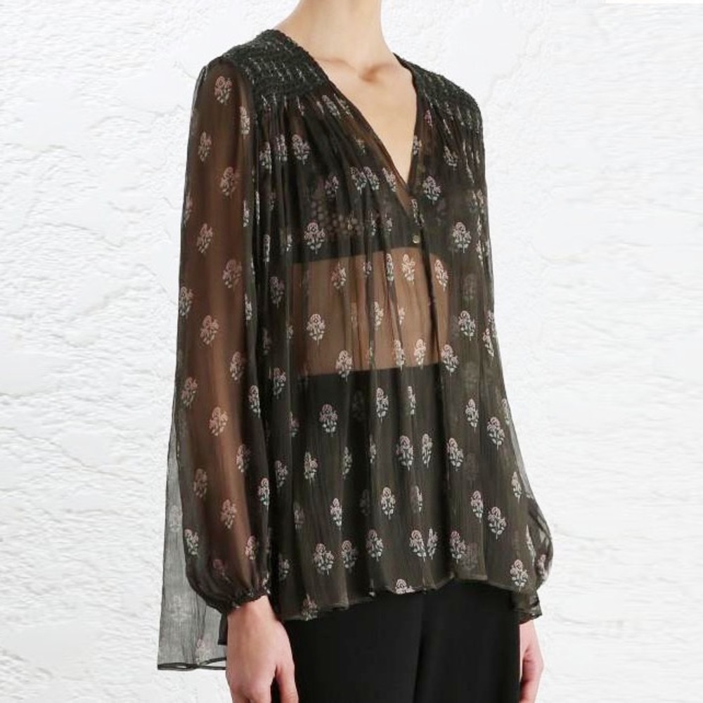 NEW Zimmerman Karmic Stamp Smock Blouse